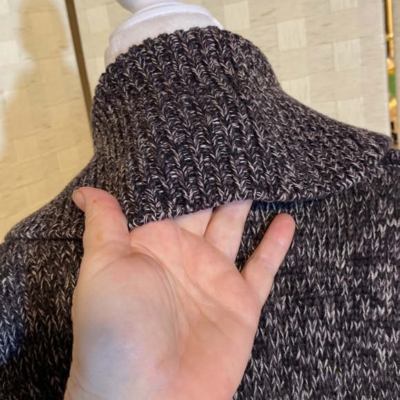 CALVIN KLEIN JEANS CARDIGAN SWEATER BLACK WHITE Flecks ONE Button Size … - Picture 9 of 14